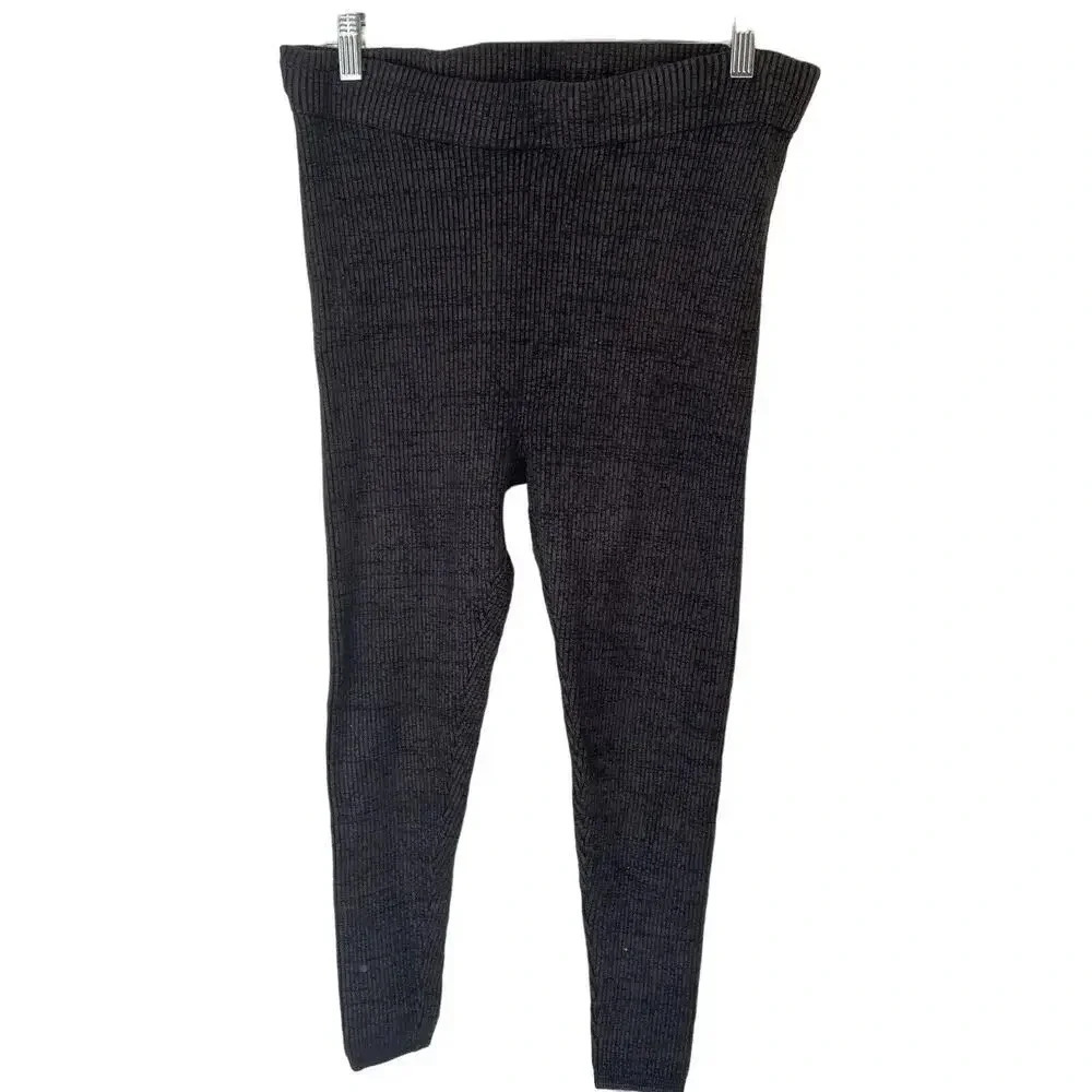 Torrid Sleep Plus 2/2X Knit Leggings Gray Stretch Casual Pull On Pants SoftComfy